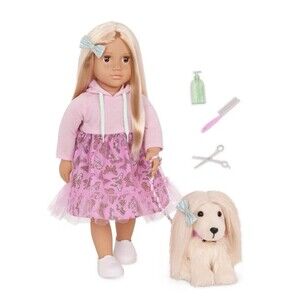 Our Generation Hattie & Bella 18" Doll & Pet Puppy Set NEW